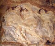 Jules Pascin Three nude lade of lie Spain oil painting artist